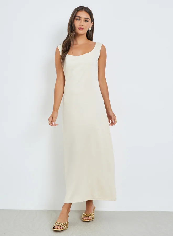 Styli Off White Off White Sequined Kaftan Maxi Dress for Women | Best Price UAE