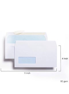 MARKQ White Envelopes with window, 4” x 9" Peel & Seal Mailing Envelope for Posting Home Office and Ecommerce 80gsm, pack of 50  - Image 2