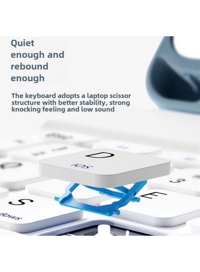 Bluetooth Keyboard For Ipad Huawei Mobile Phone Tablet Mute Wonderful Control Wireless Charging Keyboard Mouse Suit-Color:12.9inch Bluetooth Keyboard (oppo Bag)-Product Type:Sky Blue (send Data Line) - Image 4