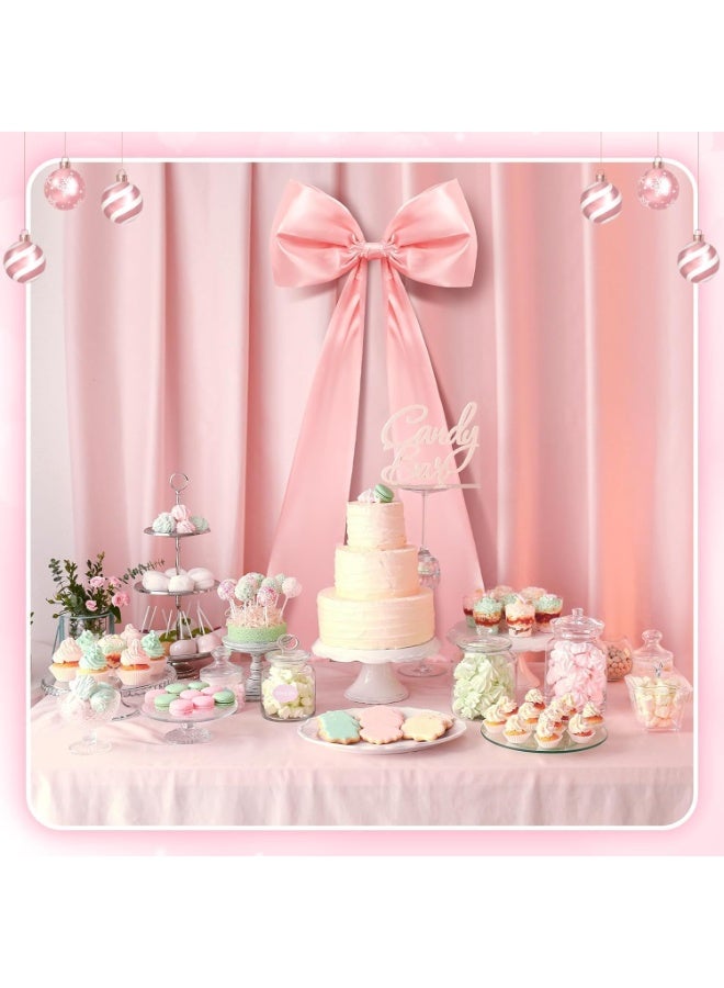 Large Pink Bow for Coquette Room Decor, 40x24 In Satin Ribbon Tie Coquette Birthday Decorations, Giant Pastel Pink Hanging Wall Decor for Christmas Ballerina Girl Just Want to Be One - Image 4