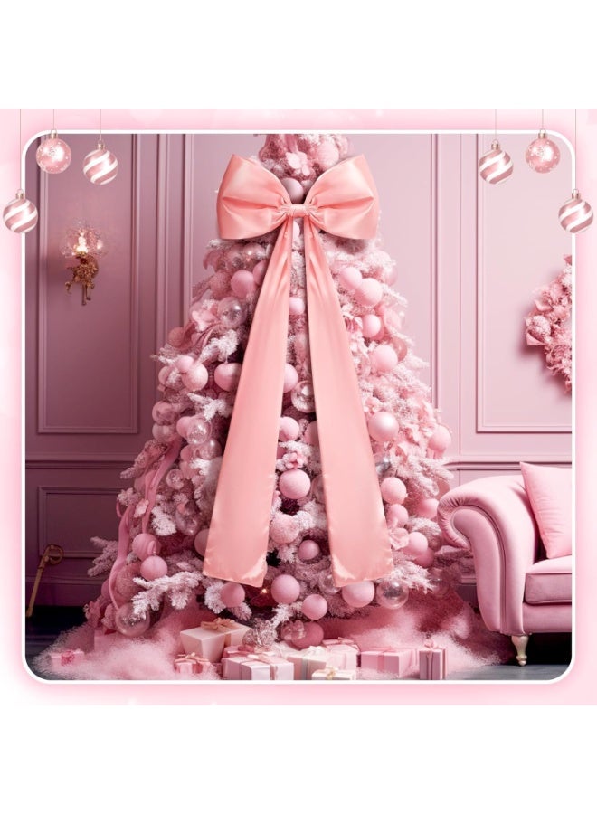 Large Pink Bow for Coquette Room Decor, 40x24 In Satin Ribbon Tie Coquette Birthday Decorations, Giant Pastel Pink Hanging Wall Decor for Christmas Ballerina Girl Just Want to Be One - Image 2
