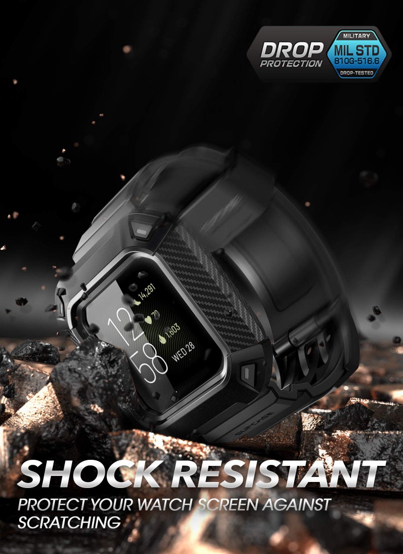 SUPCASE for Fitbit Versa 3 Band with Case (Unicorn Beetle Pro), [Military-Grade Protection] [Anti-Resistant] Rugged Men Cover with Adjustable Strap Wristband for Fitbit Versa 3 / Fitbit Sense, Black - Image 4