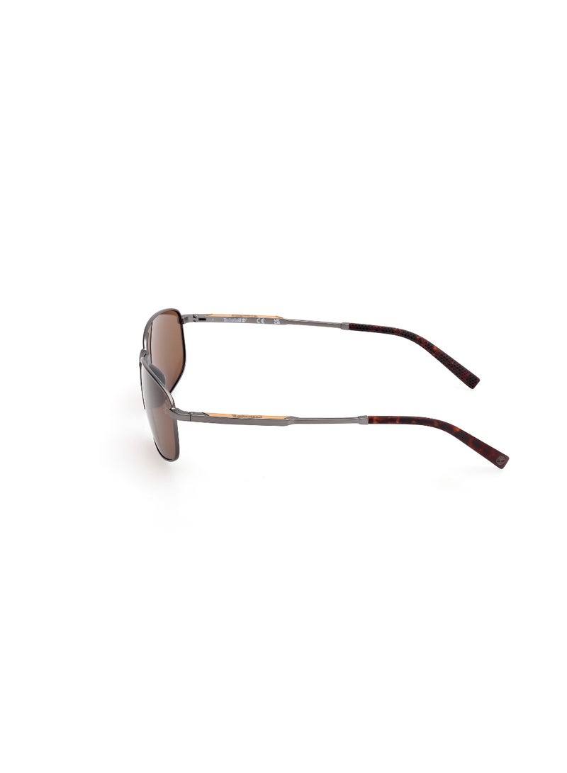 TIMBERLAND FULL RIM MALE RECTANGULAR GREY METAL SUNGLASSES - Image 2