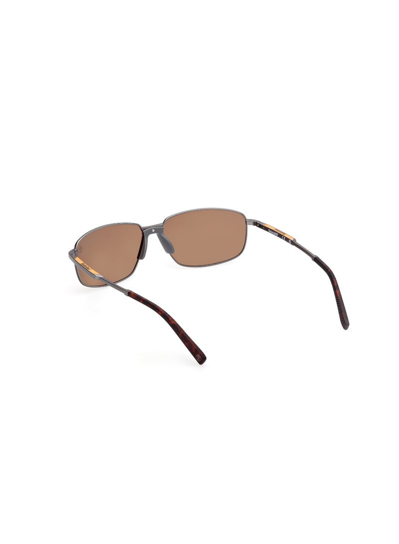 TIMBERLAND FULL RIM MALE RECTANGULAR GREY METAL SUNGLASSES - Image 3