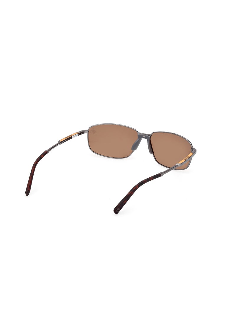 TIMBERLAND FULL RIM MALE RECTANGULAR GREY METAL SUNGLASSES - Image 5