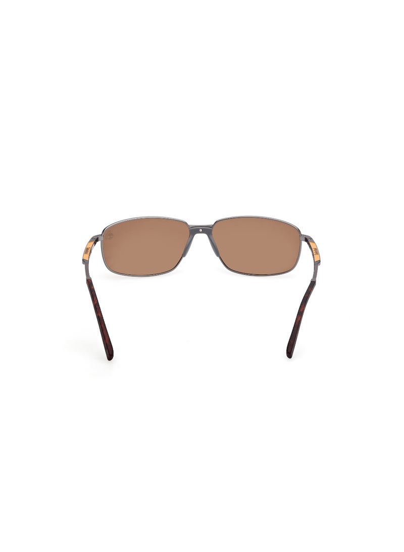 TIMBERLAND FULL RIM MALE RECTANGULAR GREY METAL SUNGLASSES - Image 4