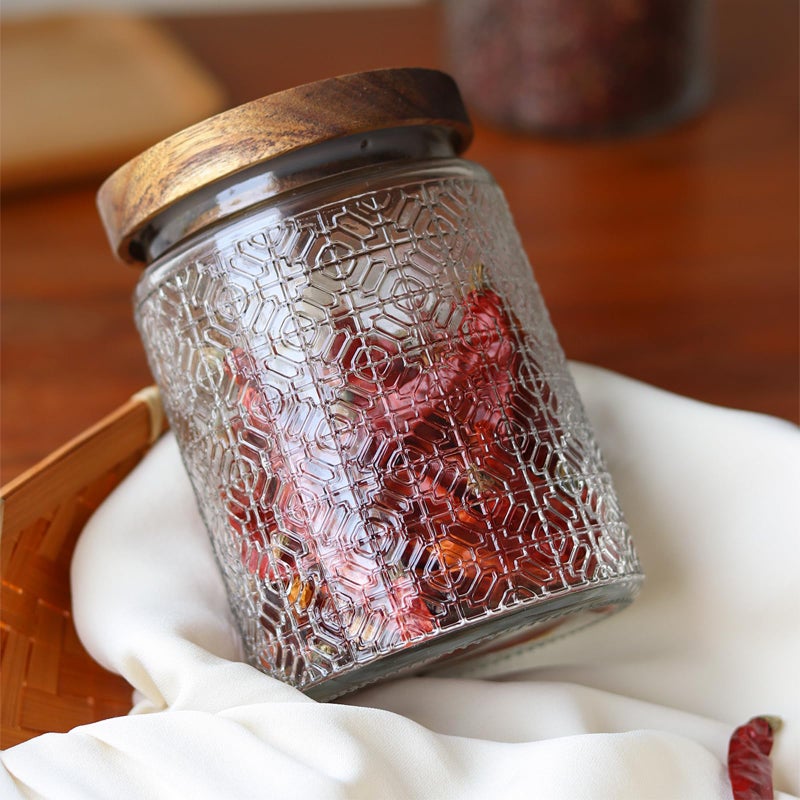 Adodeen 24oz Vintage Glass Canister With Lid Small Glass Jars Wide Mouth Mason Jars Airtight Coffee Canisters Kitchen Storage Containers For Sugar Tea Spice Flour Candy Cookie Cereal Cute Decorative - Image 5