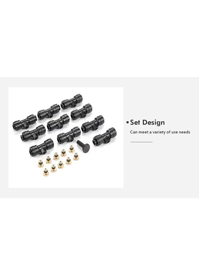 Generic 10 Piece Misting Nozzles Kit Patio Cooling System Irrigation Accessories Set, Black  - Image 2
