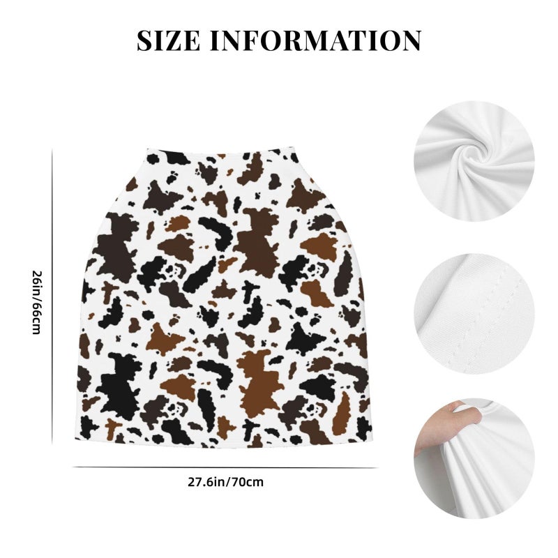 Sozzjile Brown Cow Print Western Baby Stuff Car Seat Covers Multi-Use Car Seat Canopy Carrier Cover  Breathable Breastfeeding Cover Boys & Girls - Image 4
