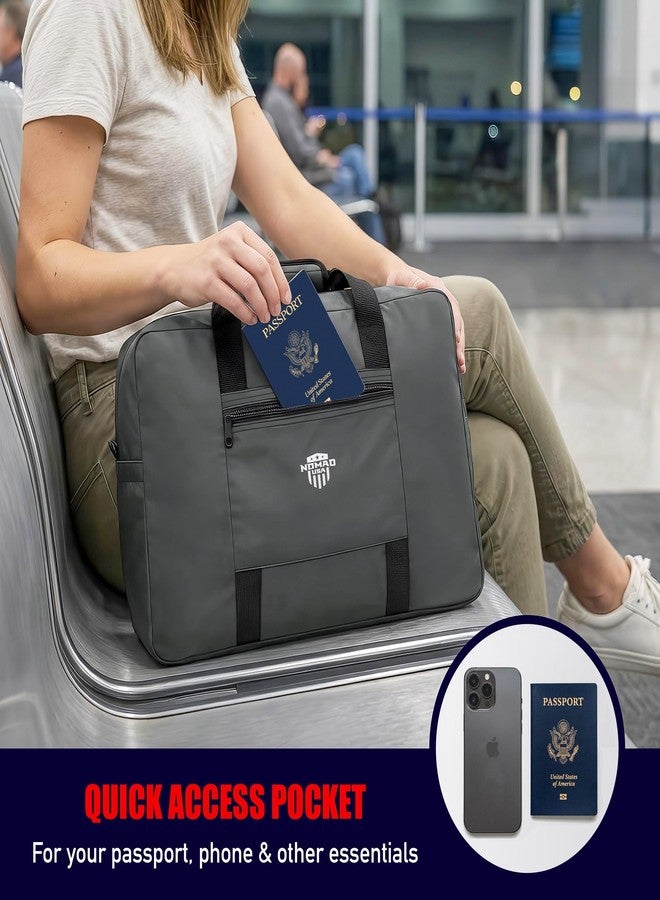Nomad USA حقيبة سفر قابلة للطي من نوماد يو إس إيه، حقيبة سفر صغيرة الحجم وخفيفة الوزن، عاكسة للضوء، مزودة بجيوب جانبية شبكية مع حلقة D سريعة الفك، لون أسود، سعة 40 لترًا، حقيبة سفر قابلة للطي - Image 3