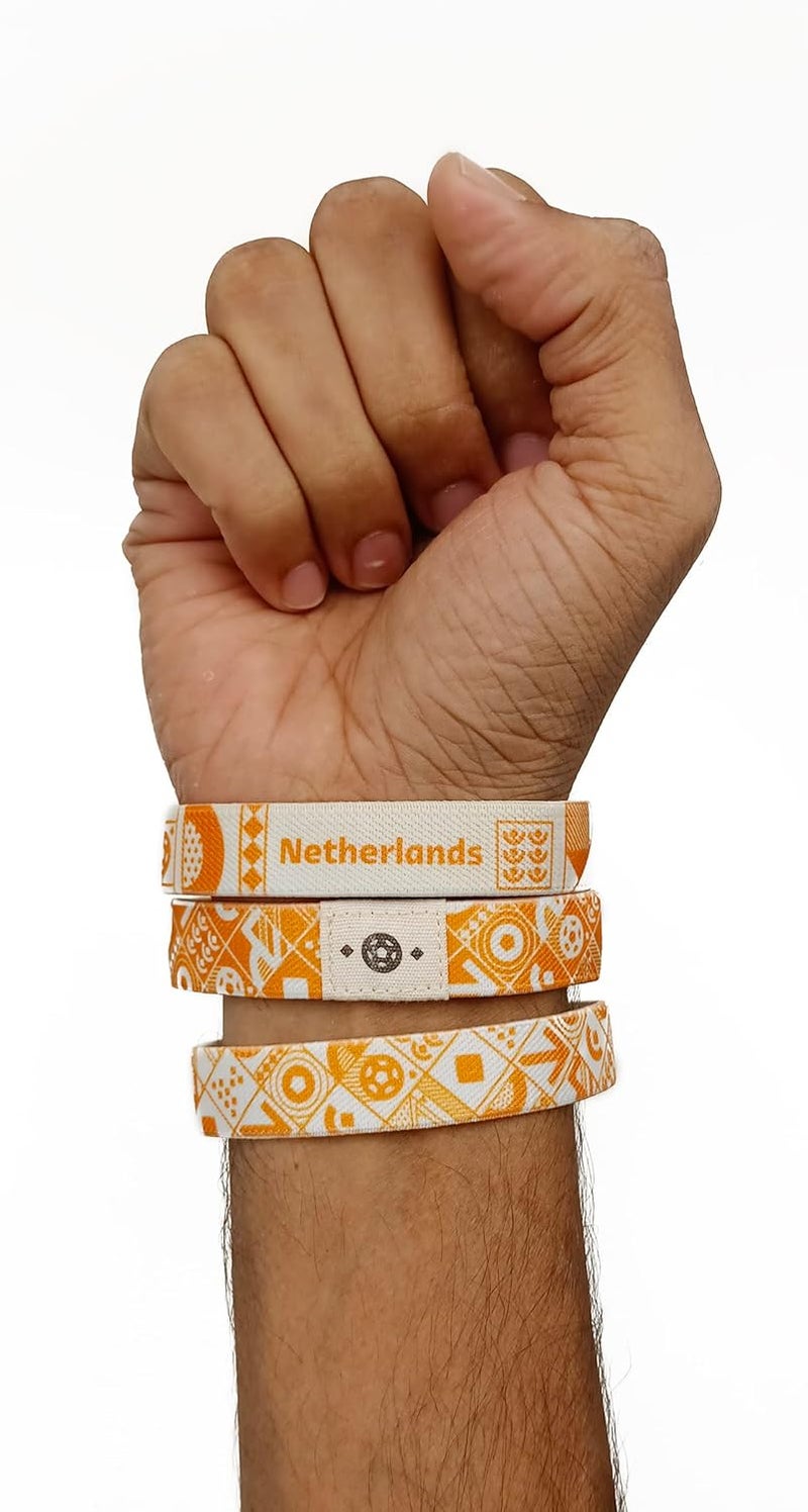 FIFA World Cup Qatar 2022 FIFA Fabric Fashionable Qatar 2022 World Cup Country Team Doodlz Nylon breacelet - NETHERLANDS - Image 3