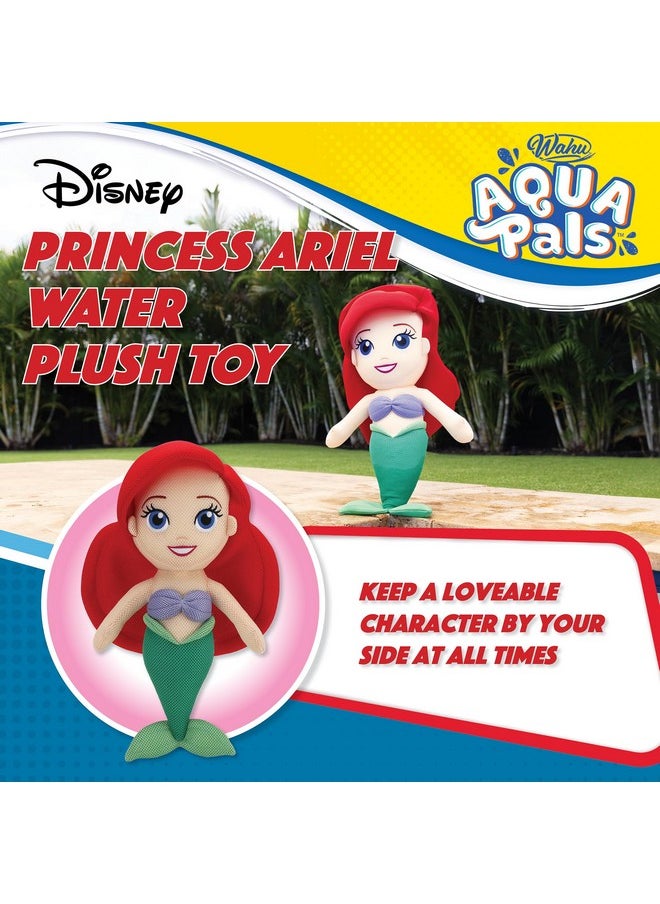 Wahu - Aqua Pals Disney Classic Ariel Plush Water Toy For Kids Ages 2+ With Aquadry™ Technology, Washable Plush Doll Toy For Pool And Bathtub, Medium, Red/Green - Image 1