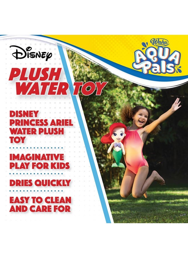 Wahu - Aqua Pals Disney Classic Ariel Plush Water Toy For Kids Ages 2+ With Aquadry™ Technology, Washable Plush Doll Toy For Pool And Bathtub, Medium, Red/Green - Image 1