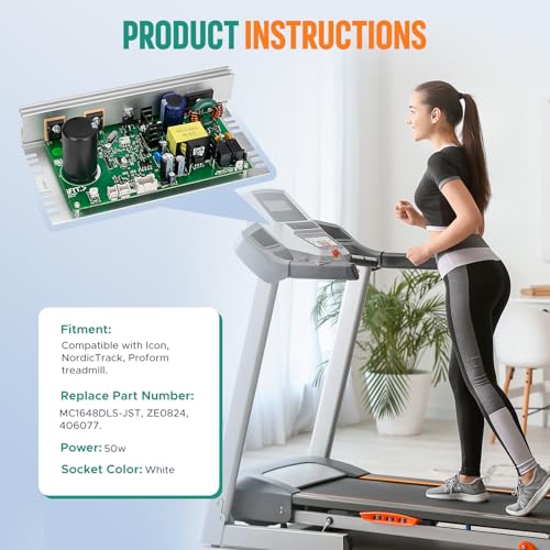 GooQee MC1648DLS 406077 Motor Controller Board Motherboard Replace ZE0824, Treadmill Control Board Compatible with Nordic Track(1750,2450,etc) / FreeMotion/Proform Treadmill - Image 5