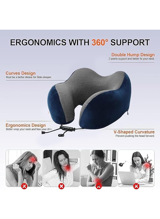 JYFT JYFT Neck Pillow for Travel Accessories Neck Pillow for Neck Pain Neck Rest Car Pillow Pillow for Neck Pain Relief Neck Pillow for Sleeping includes Eye Mask Carry Bag  - Image 2