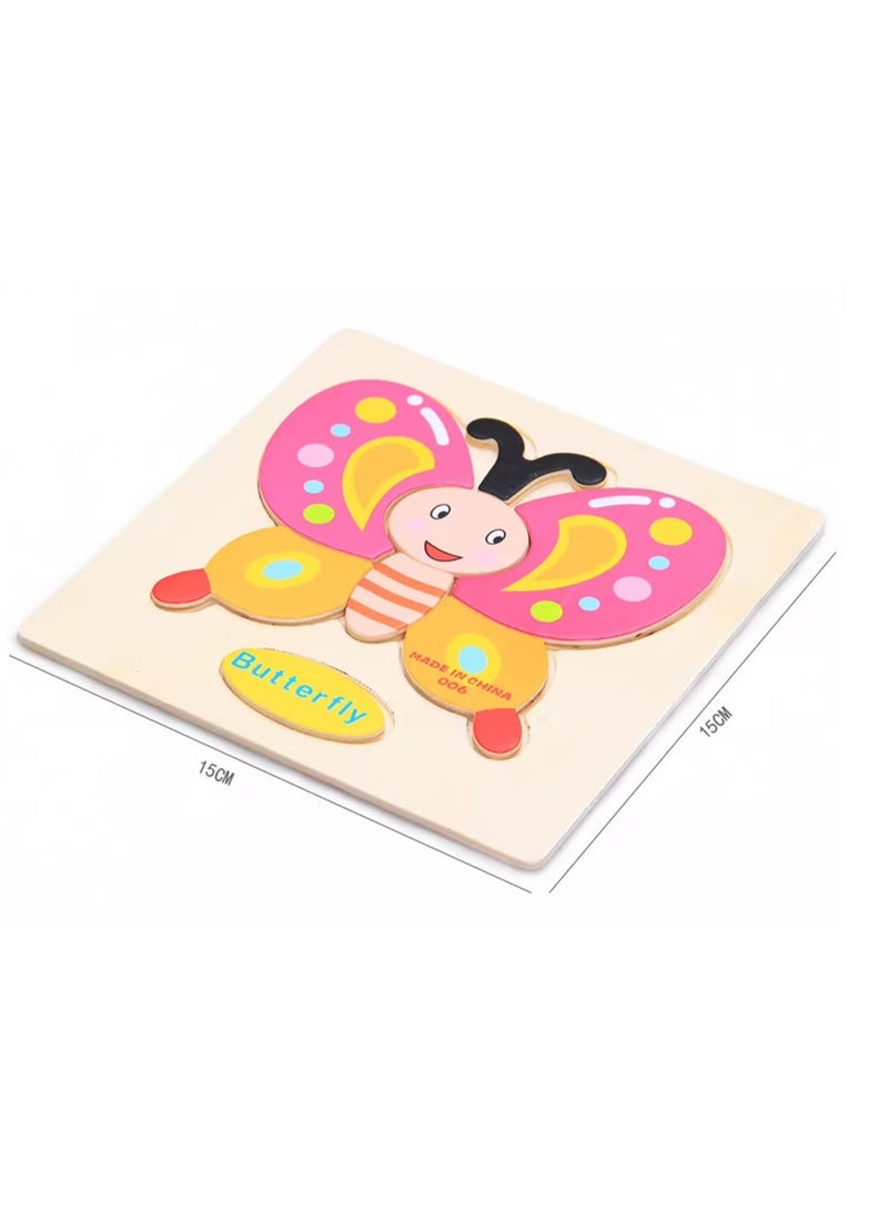 Children's Educational Wooden Cartoon Dragonfly Jigsaw Puzzles Suitable Gift Bag Pack - Image 3