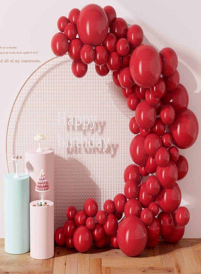 DECOCKRAT 130PCS Ruby Balloons, Latex Balloons Different Sizes 18/12/10/5 Inch, Helium Balloons with Ribbon, Party Balloon Set for Birthday Wedding Graduation Anniversary Baby Shower Decorations. - Image 1