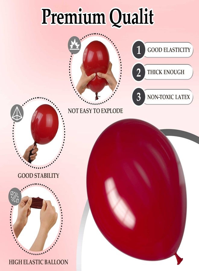 DECOCKRAT 130PCS Ruby Balloons, Latex Balloons Different Sizes 18/12/10/5 Inch, Helium Balloons with Ribbon, Party Balloon Set for Birthday Wedding Graduation Anniversary Baby Shower Decorations. - Image 3
