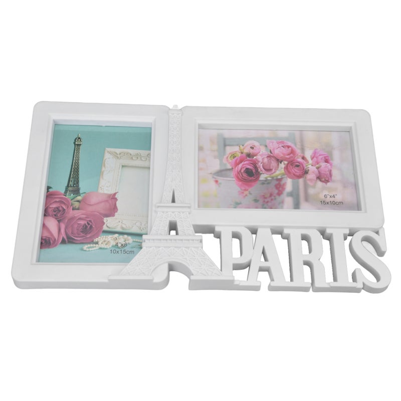 Rectangle Photo Frame: 15x10cm Size, Durable Plastic & Paper Backboard, Double Photo Holder - Tabletop Stand, Decorative Picture Frame for Home Bedroom Wedding Party Decor, Gift for Friends - Image 3