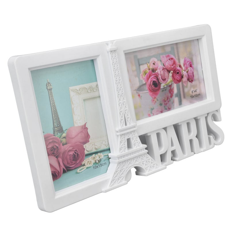Rectangle Photo Frame: 15x10cm Size, Durable Plastic & Paper Backboard, Double Photo Holder - Tabletop Stand, Decorative Picture Frame for Home Bedroom Wedding Party Decor, Gift for Friends - Image 4