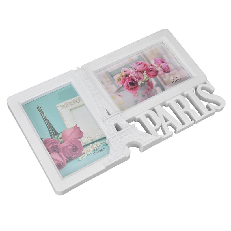 Rectangle Photo Frame: 15x10cm Size, Durable Plastic & Paper Backboard, Double Photo Holder - Tabletop Stand, Decorative Picture Frame for Home Bedroom Wedding Party Decor, Gift for Friends - Image 5