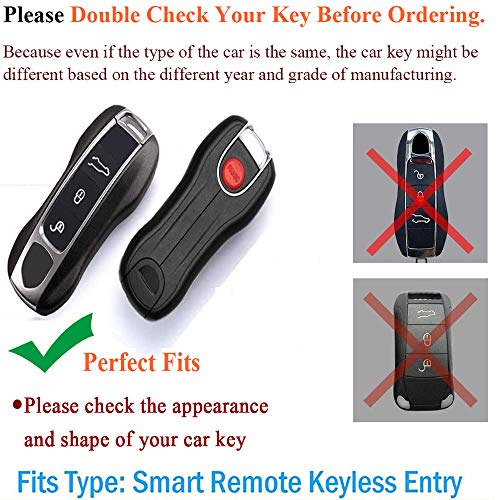 SANRILY Carbon Fiber Texture Key Fob Replacement Cover for Porsche Cayenne 911 Taycan Panamera 2020 Keyless Entry Remote Key Case ABS Plastic Key Protector Shell Black - Image 2