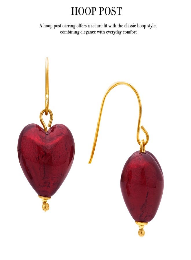 Belacqua 10k Yellow Gold Synthetic Ruby Jewelry Set for Women | Heart Pendant Necklace with Earring | Gift Box Included - Image 5