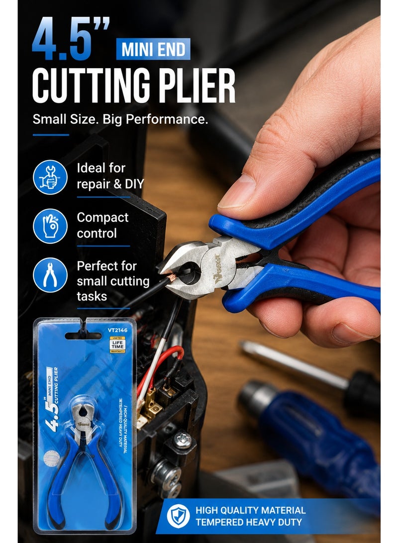 Valuemax 4.5 Inch Mini End Cutting Plier Compact End Cutter with Blue Non-Slip Grip, Heavy Duty Tempered Steel Cutting Pliers for Wire, Electronics, Jewelry, DIY and General Repairs - Image 5
