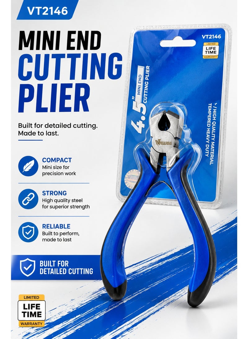Valuemax 4.5 Inch Mini End Cutting Plier Compact End Cutter with Blue Non-Slip Grip, Heavy Duty Tempered Steel Cutting Pliers for Wire, Electronics, Jewelry, DIY and General Repairs - Image 3
