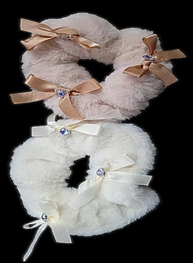 Plenteous ربطات شعر مخملية فاخرة مزينة بفيونكات - ربطات شعر مطاطية ناعمة وسميكة للنساء والفتيات - ربطات شعر عصرية وأنيقة، عبوة متعددة الألوان من 3 قطع - Image 4