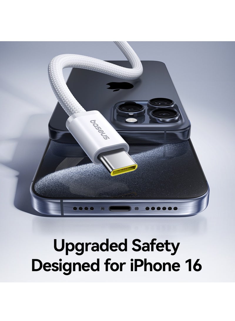 Baseus 100W PD USB C to USB C Cable (2m 5A), Type C Fast Charging Cable, High-density Nylon Braided Compatible with iPhone 16/16 Plus/16 Pro/16 Pro Max,iPhone 15 Series, Samsung Galaxy S24/S23/S22, Huawei, Xiaomi, Car Play, MacBook Pro/Air, iPad Pro, Pixel, PS5 ,Switch 2m - Baby Pink - Image 2