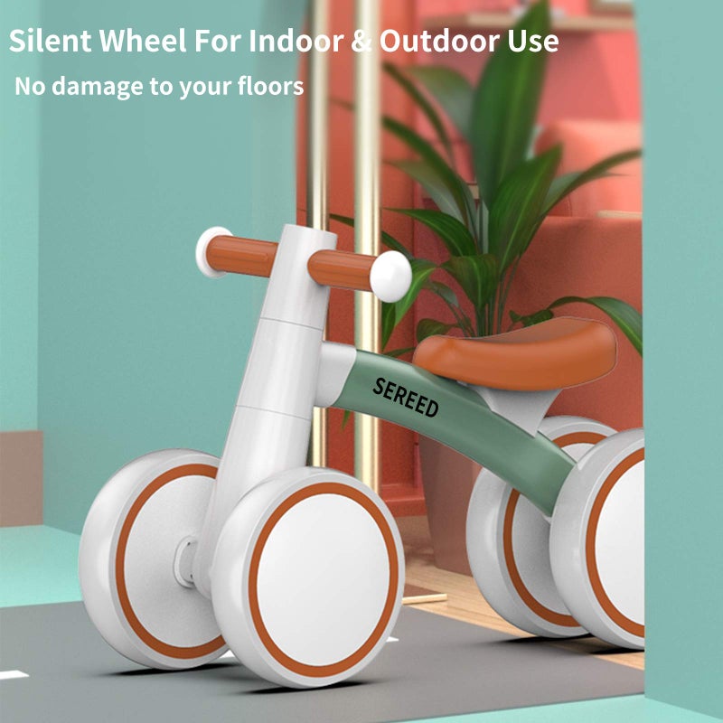 SEREED Baby Balance Bike for 1-2 Year Olds - 4 Wheels, First Bike for Toddlers, Birthday Gift (Green) - Image 4