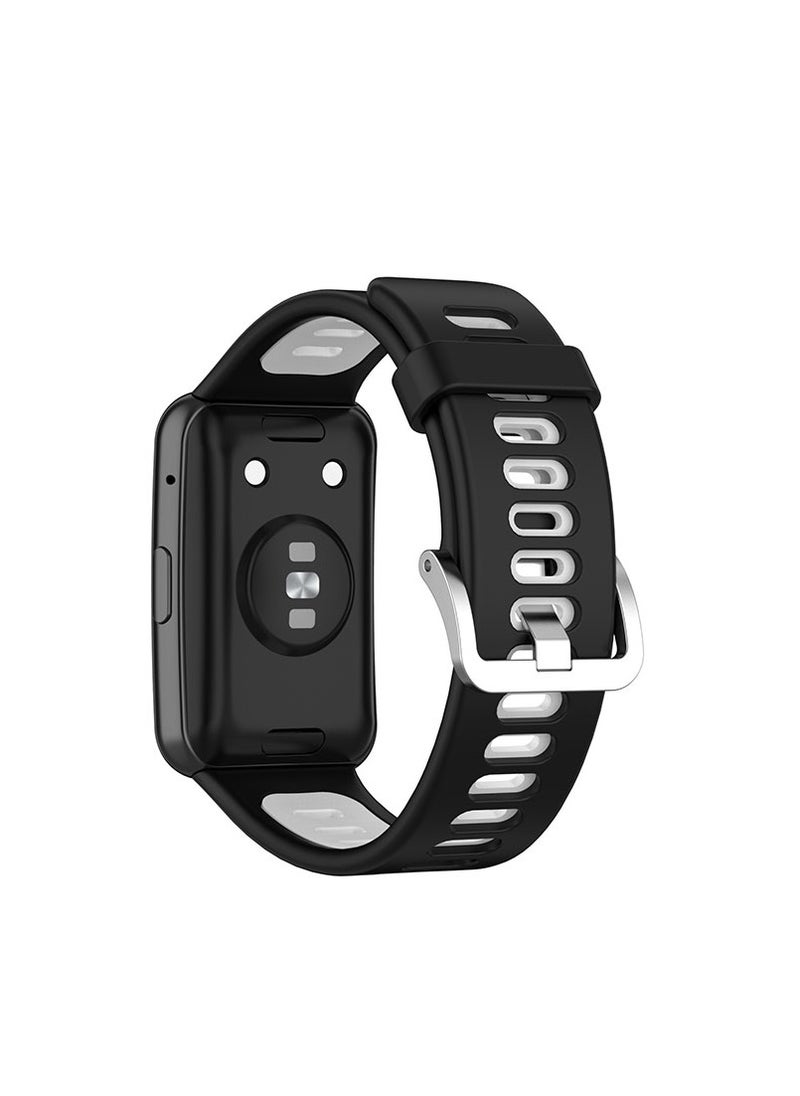 Generic - Silicone Watch strap Parts for Huawei Watch Fit Special black whait - Image 1