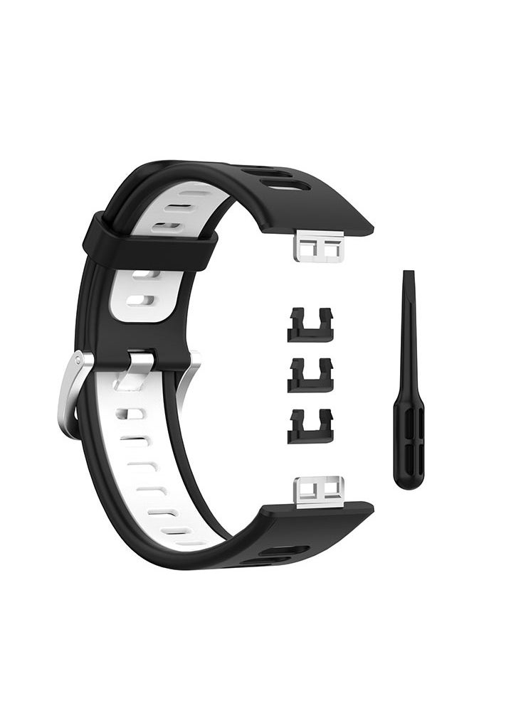 Generic - Silicone Watch strap Parts for Huawei Watch Fit Special black whait - Image 1