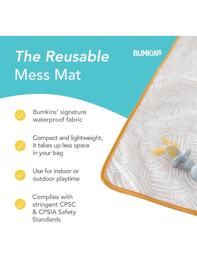 Bumkins Baby Splat Mat for Under High Chair, Babies Toddlers Eating Mess Mat, Waterproof Reusable Cloth for Arts and Crafts, Playtime Mat for Kids, Floors or Tables, Fabric 42inx42in, Desert Boho - Image 5