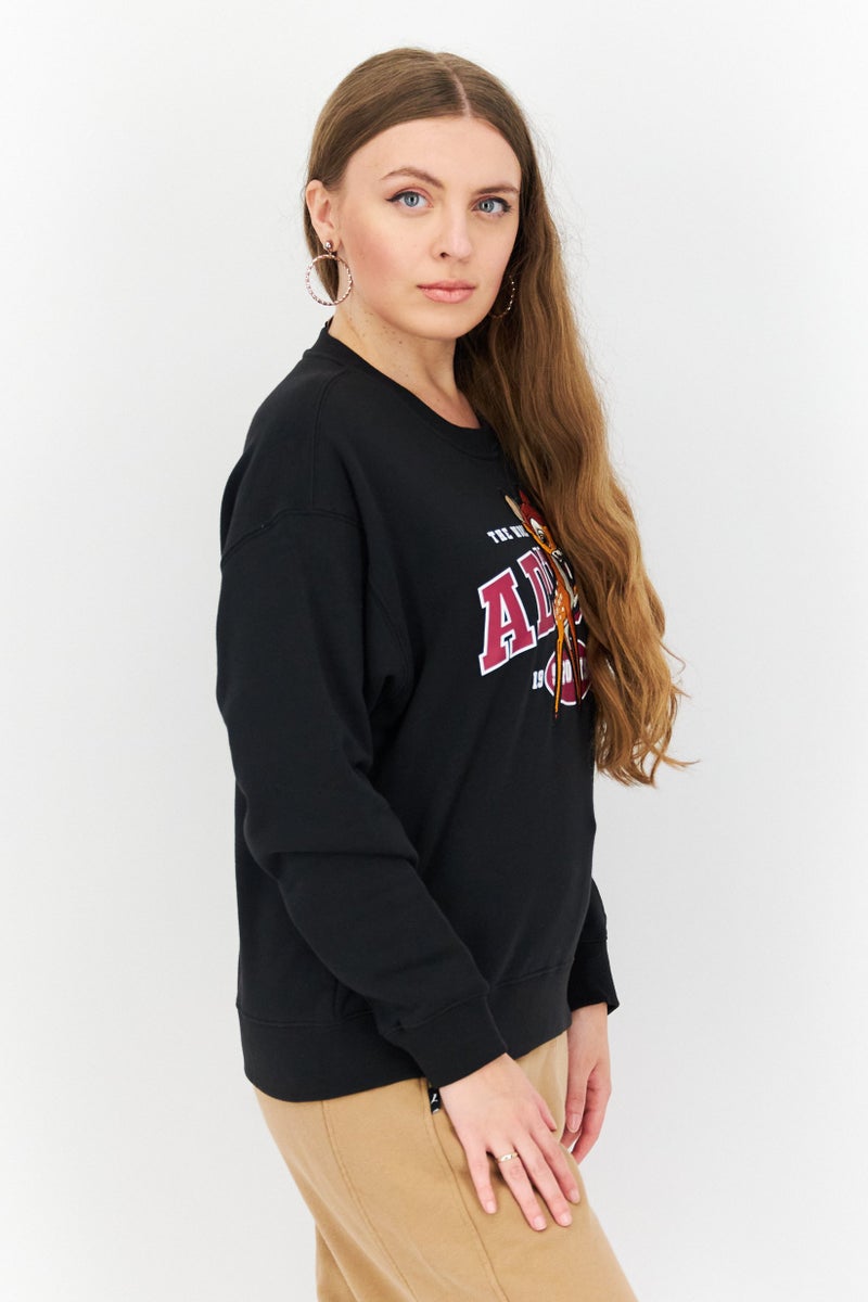 adidas Originals Women Sportswear Fit Outdoor Sweatshirt, Black Combo  - Image 2