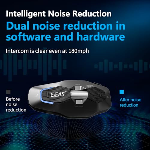 iSunergy X10 Motorcycle Helmet Bluetooth Headset, 10 Riders Mesh 4.0 Motorcycle Intercom, Communication Systems with Music Share, Dual Noise Reduction, Voice Assistant, IP67, Black - Image 4