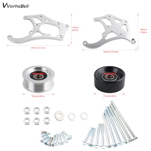 VVORHSBELL LS Air Conditioner Compressor Bracket Kit,Compatible with Sanden 508L SX Camaro LS1 LS Engine LM7 LR4 LQ4 L59 LQ9 LM4 L33 L92 L76 LY2 LY5 LY6 LC9 LH8 LMG L98 L99 L96 LC8 - Image 2