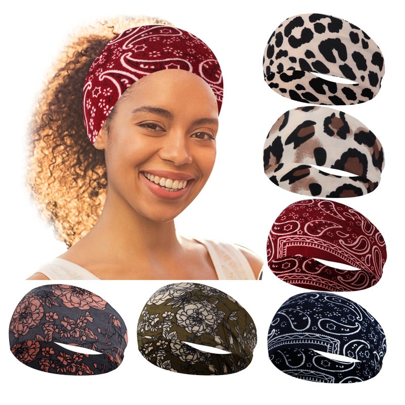 RITOPER Boho Headbands for Women Non Slip, Buttery Soft 3.9" Wide Fashion Headbands Yoga Workout Head Bands African Hair Bands, Wear for Party, Working Out, Travel, Running,Wigs - Image 1