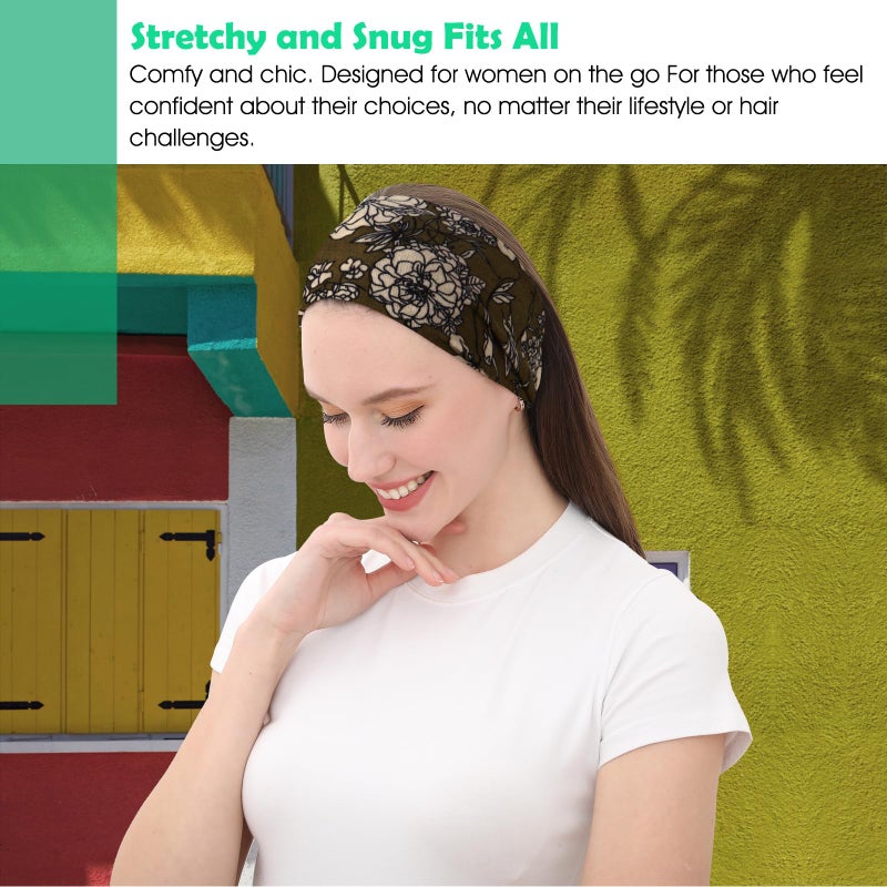 RITOPER Boho Headbands for Women Non Slip, Buttery Soft 3.9" Wide Fashion Headbands Yoga Workout Head Bands African Hair Bands, Wear for Party, Working Out, Travel, Running,Wigs - Image 4
