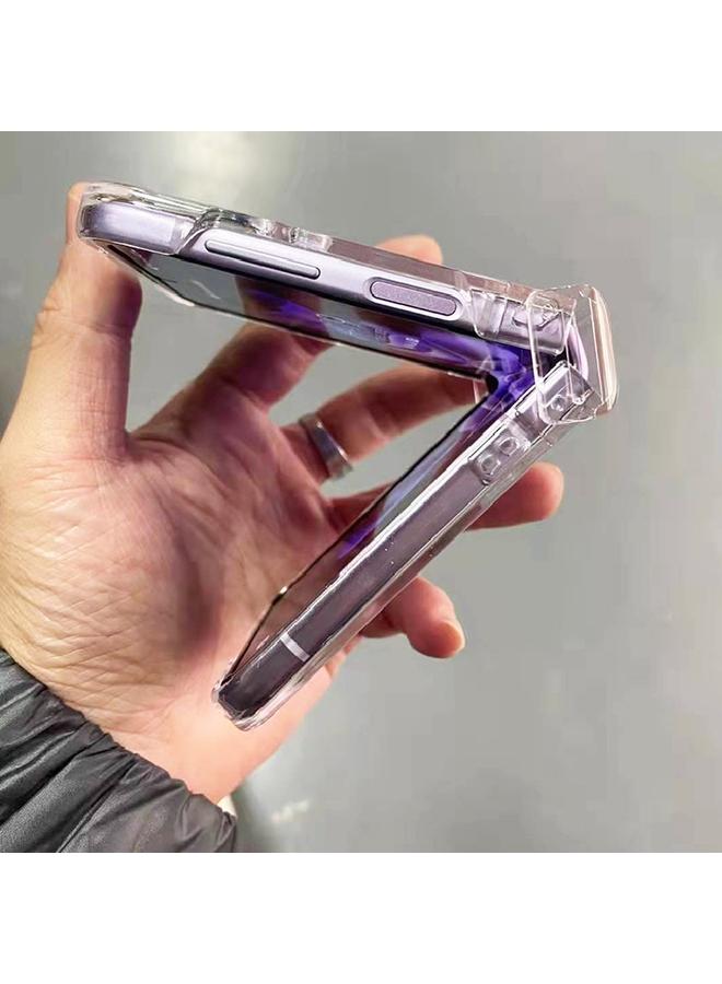 اس-توب جراب شفاف لهاتف Samsung Galaxy Z Flip3 5G Hinge Folding PC - Image 4