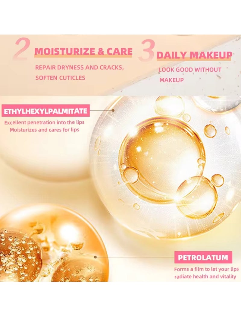 QiBest أحمر شفاه متغير اللون مع شمع العسل، أحمر شفاه مرطب ومتوهج، لامع، مرطب بدرجة حرارة متغيرة، بلسم شفاه سهل التلوين يدوم طويلاً 01 - Image 3