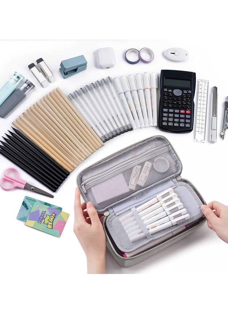 Generic Large Pencil Case, Big Capacity Pencil Pouch Stationery Pen Bag, Storage High Capacity Bag Pouch Holder Box Organizer, Marker Pen Case for Women & Men  - Image 4