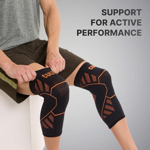 CULT Knee Support for Men & Women – Compression Knee Brace Pair for Pain Relief, Gym, Running, Cycling & Sports – Non-Slip, Breathable, Lightweight Fabric with Optimum Compression – Black (Small) - Image 2