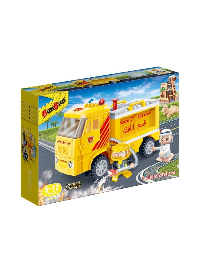 BanBao شاحنة إطفاء محلية توبي + رجل إطفاء - أصفر - Image 1