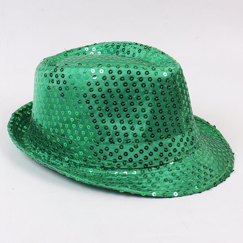 Magic Performance Top Hat for Adults and Kids Sparkling Silver Jazz Cap Sequin green adult 58CM