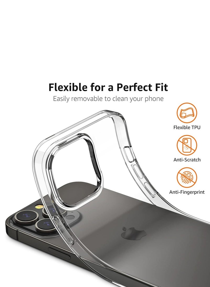 جراب واقٍ لهاتف iPhone 14 Pro Max شفاف من مادة TPU الناعم المقاوم للخدش ومقاوم للخدش ومضاد للسقوط غطاء جراب كريستال رفيع رفيع متوافق مع iPhone 14 Pro Max 6.7 بوصة - Image 5