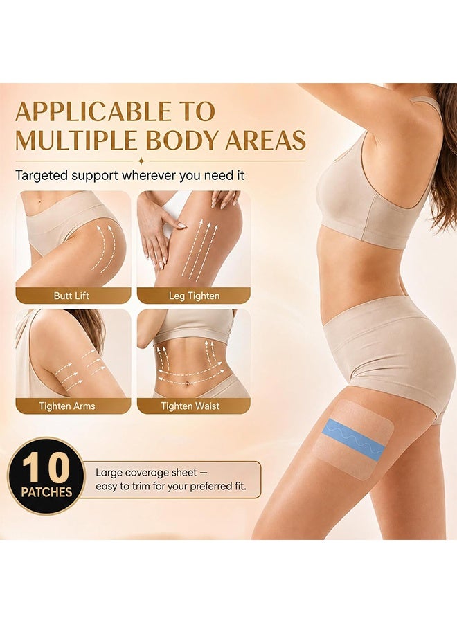 WEST MONTH Firming Thigh Lifting Tape, Instant Thigh Lift Tape Transparent Lifting Adhesive Bandage Patch For Leg Body Sagging Skin Fat Anti Chafing Ultra Thin Inner Paste Waterproof Pad Disposable Shaping Leg Lifting Stickers (10Pcs) - Image 2