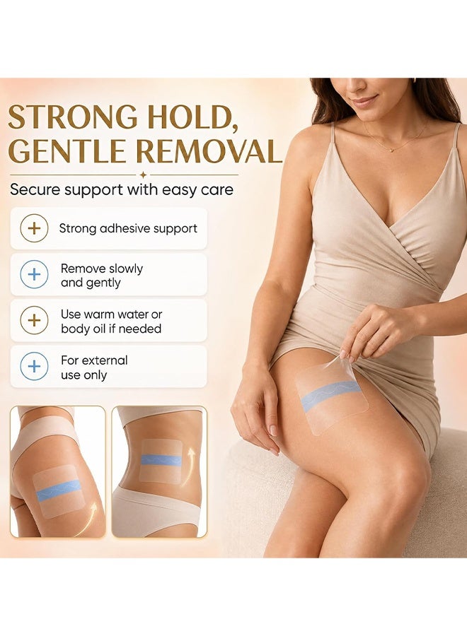WEST MONTH Firming Thigh Lifting Tape, Instant Thigh Lift Tape Transparent Lifting Adhesive Bandage Patch For Leg Body Sagging Skin Fat Anti Chafing Ultra Thin Inner Paste Waterproof Pad Disposable Shaping Leg Lifting Stickers (10Pcs) - Image 3