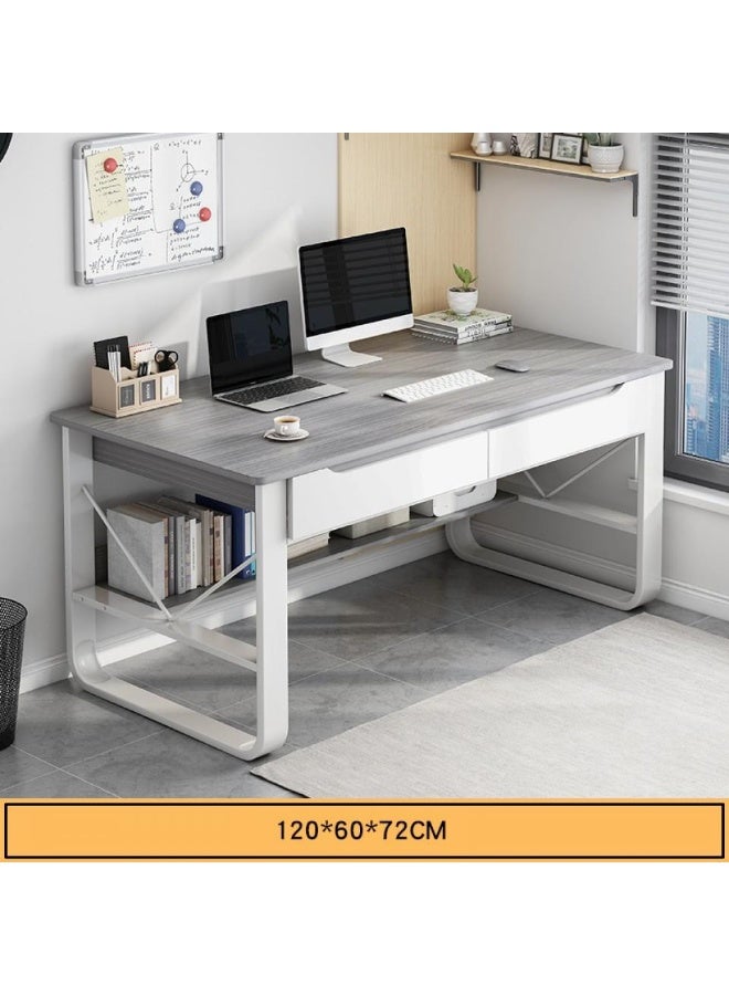 اليسا مكتب منزلي عصري بدرجين واسعين - لمسة نهائية رمادية أنيقة، محطة عمل 120×60 سم للدراسة والكتابة والإنتاجية - Image 4